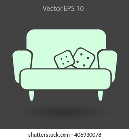 sofa with pillows vector illustration