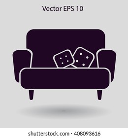 sofa with pillows vector illustration