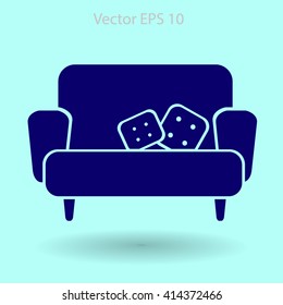 sofa with pillows vector illustration
