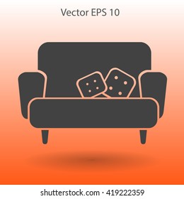 sofa with pillows vector illustration