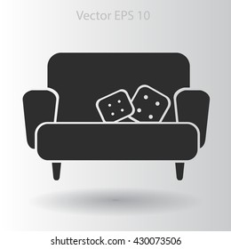 sofa with pillows vector illustration