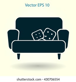 sofa with pillows vector illustration
