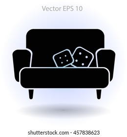 sofa with pillows vector illustration