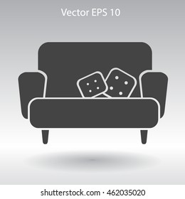 sofa with pillows vector illustration