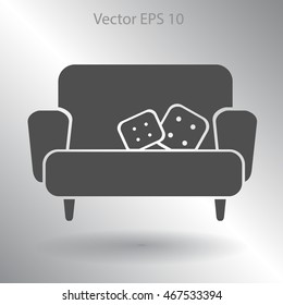 sofa with pillows vector illustration