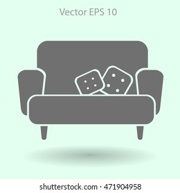 sofa with pillows vector illustration