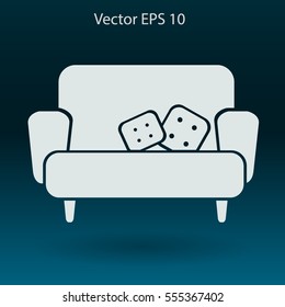 sofa with pillows vector illustration