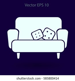 sofa with pillows vector illustration