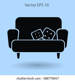 sofa with pillows vector illustration