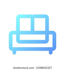 Sofa pixel perfect gradient linear ui icon. Comfortable piece of furniture. Double bed. Line color user interface symbol. Modern style pictogram. Vector isolated outline illustration