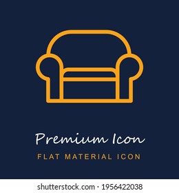 Material Sofa premium ui ux icono vector aislado en colores azul marino y naranja
