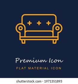 Sofa premium material ui ux isolated vector icon in navy blue and orange colors