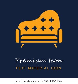 Sofa premium material ui ux isolated vector icon in navy blue and orange colors