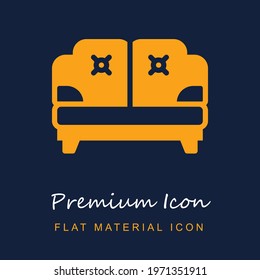 Sofa premium material ui ux isolated vector icon in navy blue and orange colors