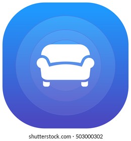 Sofa Purple - blue circular UI/UX App Icon / Logo Design