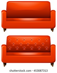 Sofa with red leather illustration