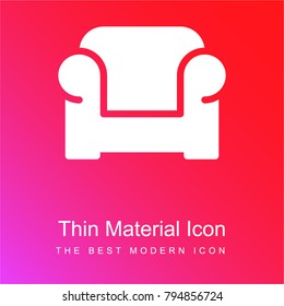 Sofa red and pink gradient material white icon minimal design