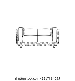 Sofa relax comfortable line logo design, interior graphic element abstract logo design concept