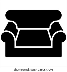 Sofa relax icon. Element of furniture for mobile app and web sites. Vector illustration isolated on a white background. Premium quality symbol.