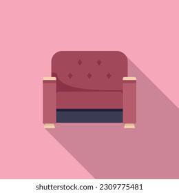 Sofa relax icon flat vector. Interior furniture. Modern person