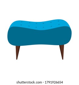 Sofa to the room. Graphic vector drawing. Interior furniture concept. Cartoon style. Separate element for collage, stickers, web design.