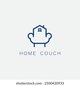 Sofa Seat Armchair Living Room Interior Furniture Simple Minimal Golden Ratio Vector Logo Design
