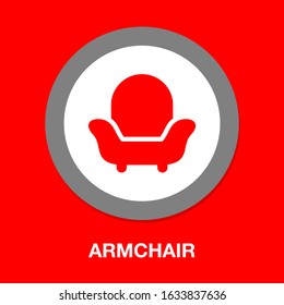 sofa seat or armchair - vector couch illustration, interior furniture