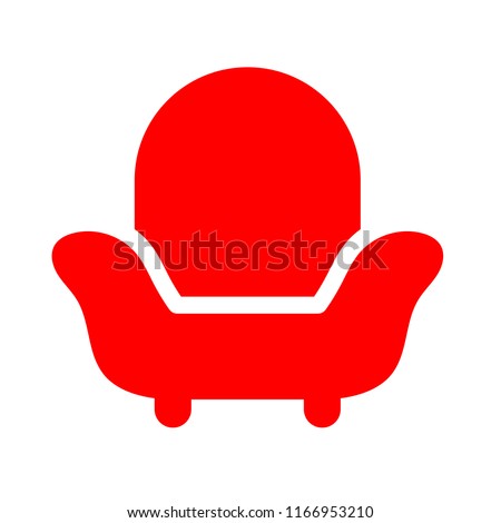 sofa seat or armchair - vector couch illustration, interior furniture