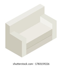 Sofa seat icon isometric style isolated on white background vector.