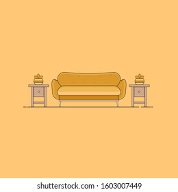 sofa seat vector art illustrion