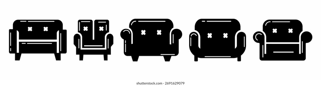 Sofa set. Collection of sofa icon vector. Stock vector.