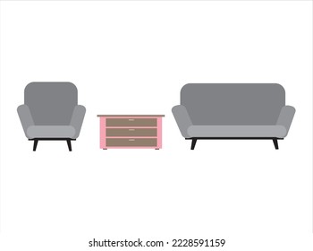 Sofa set vector. Fit for interior set. 