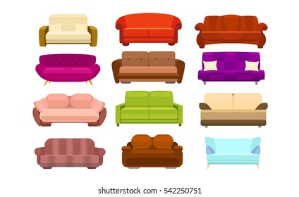 Sofa. Set Vector Illustration