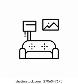 sofa seta picture lamp icon sign vector