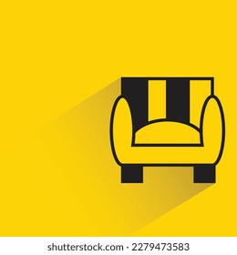 sofa with shadow on yellow background
