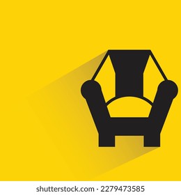 sofa with shadow on yellow background
