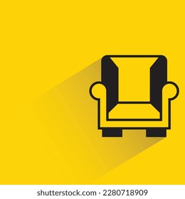 sofa with shadow on yellow background