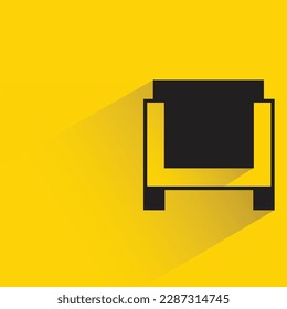sofa with shadow on yellow background