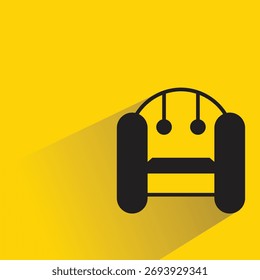 sofa with shadow on yellow background