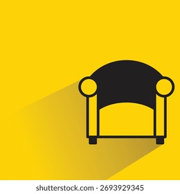 sofa with shadow on yellow background