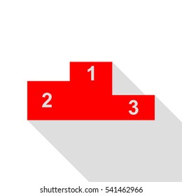 Sofa sign illustration. Flat style icon. Red icon with flat style shadow path.