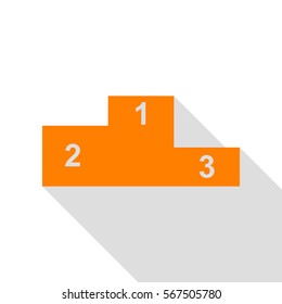 Sofa sign illustration. Flat style icon. Orange icon with flat style shadow path.
