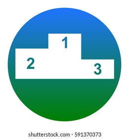Sofa sign illustration. Flat style icon. Vector. White icon in bluish circle on white background. Isolated.