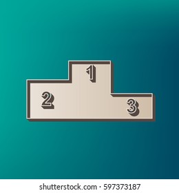 Sofa sign illustration. Flat style icon. Vector. Icon printed at 3d on sea color background.