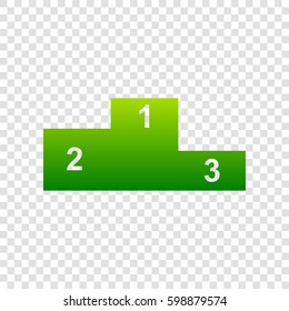 Sofa sign illustration. Flat style icon. Vector. Green gradient icon on transparent background.