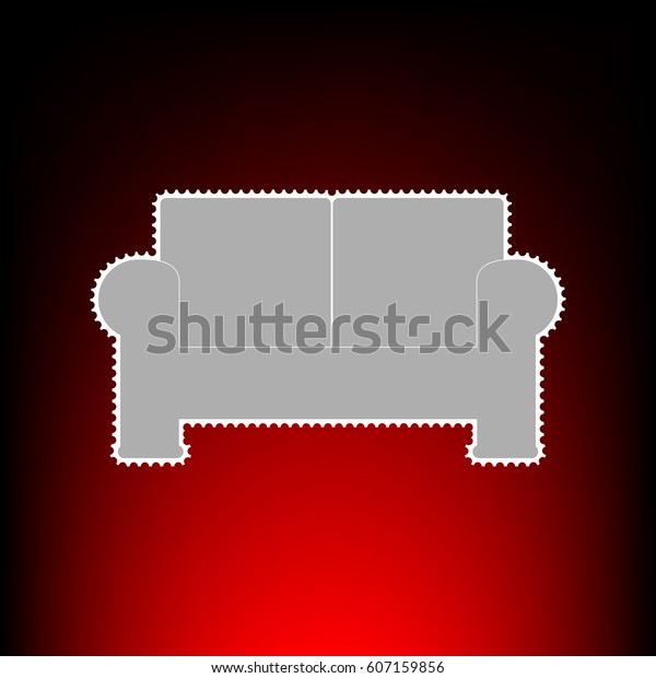 Sofa Sign Illustration Postage Stamp Old Stock Vector (Royalty Free
