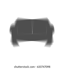 Sofa sign illustration. Vector. Gray icon shaked at white background.