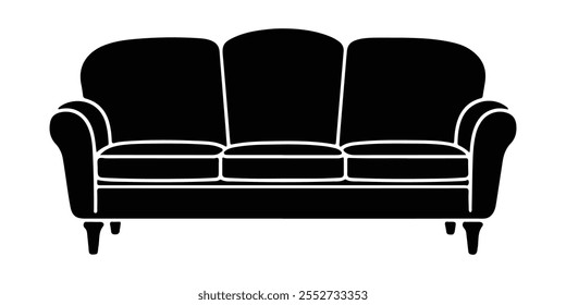 Sofa silhouette  Icon Vector Template illustration design