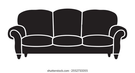 Sofa silhouette  Icon Vector Template illustration design