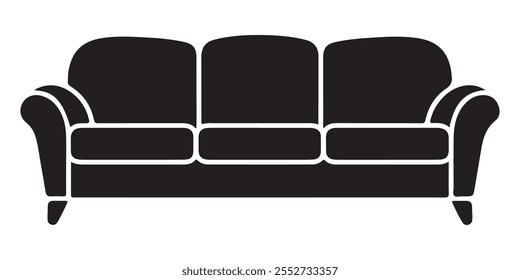 Sofa silhouette  Icon Vector Template illustration design